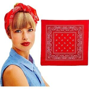24-Piece Red Western Bandanas Cowboy Neck Scarfs  (20x20 Inch)